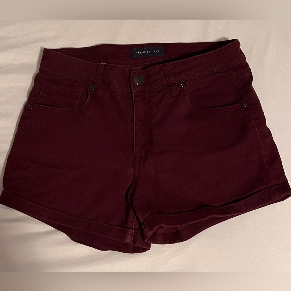 Aeropostale Burgundy High-Rise Shorts